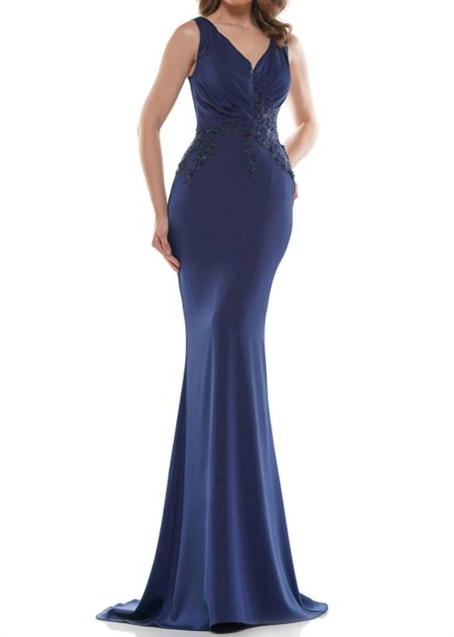 Colors Dress - V-neck Wrap Bodice Gown