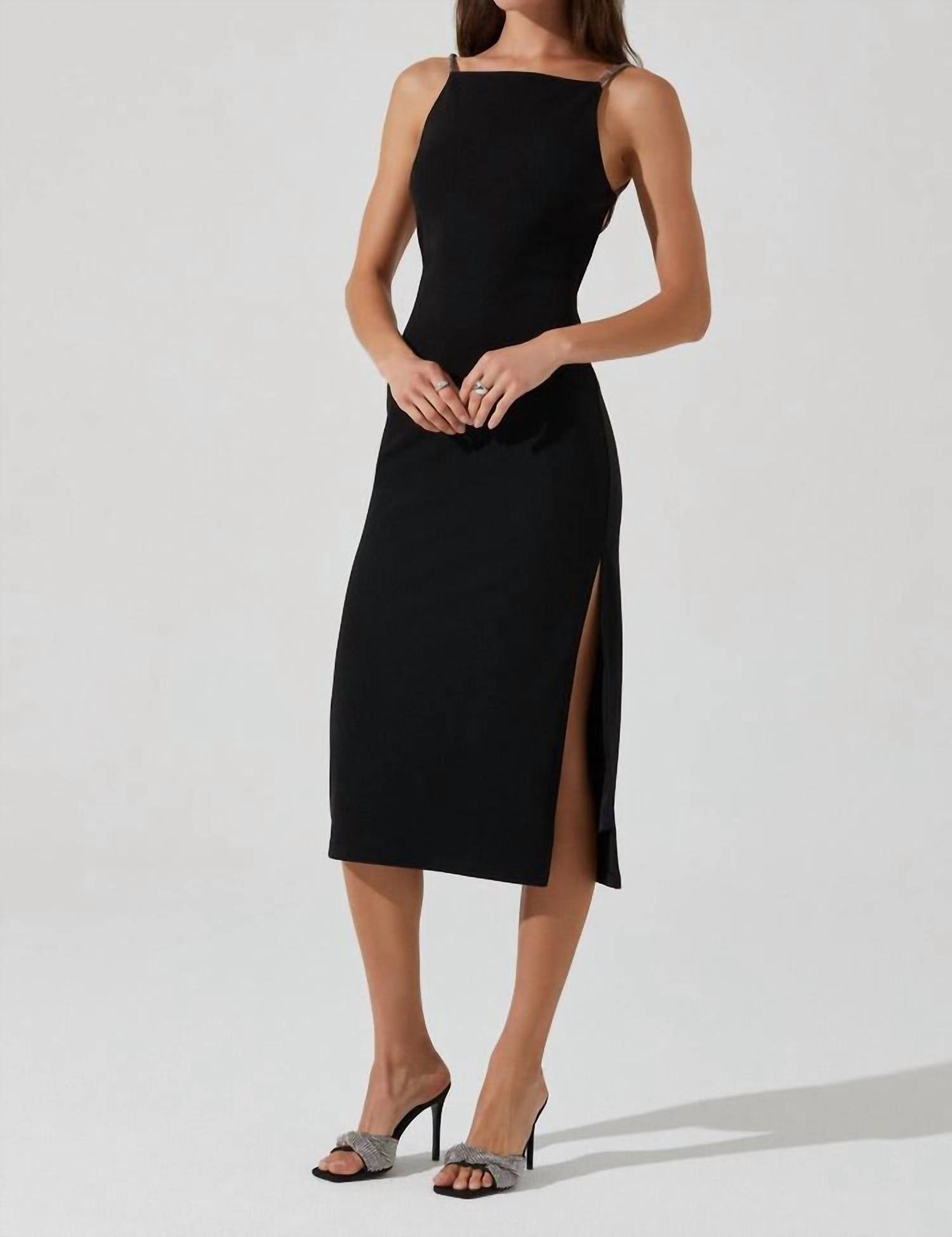 Astr - Elizsa Rhinestone Strap Midi Dress