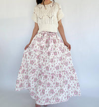 Peach Love - Ditsy Flower Maxi Skirt