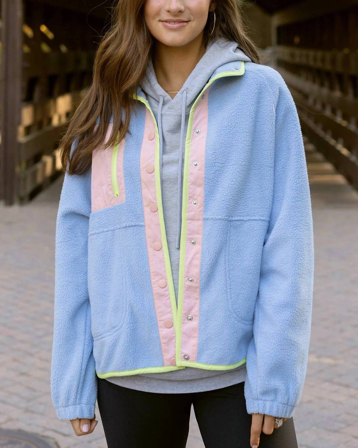 Grace And Lace - Colorblock Fleece Jacket