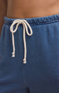 Z Supply Downtown Knit Denim Jogger Pants in calypso blue indigo - women's pants - view 4