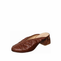 Antelope Women's Natasha Leather Mule Block Heel in cognac - women's shoe