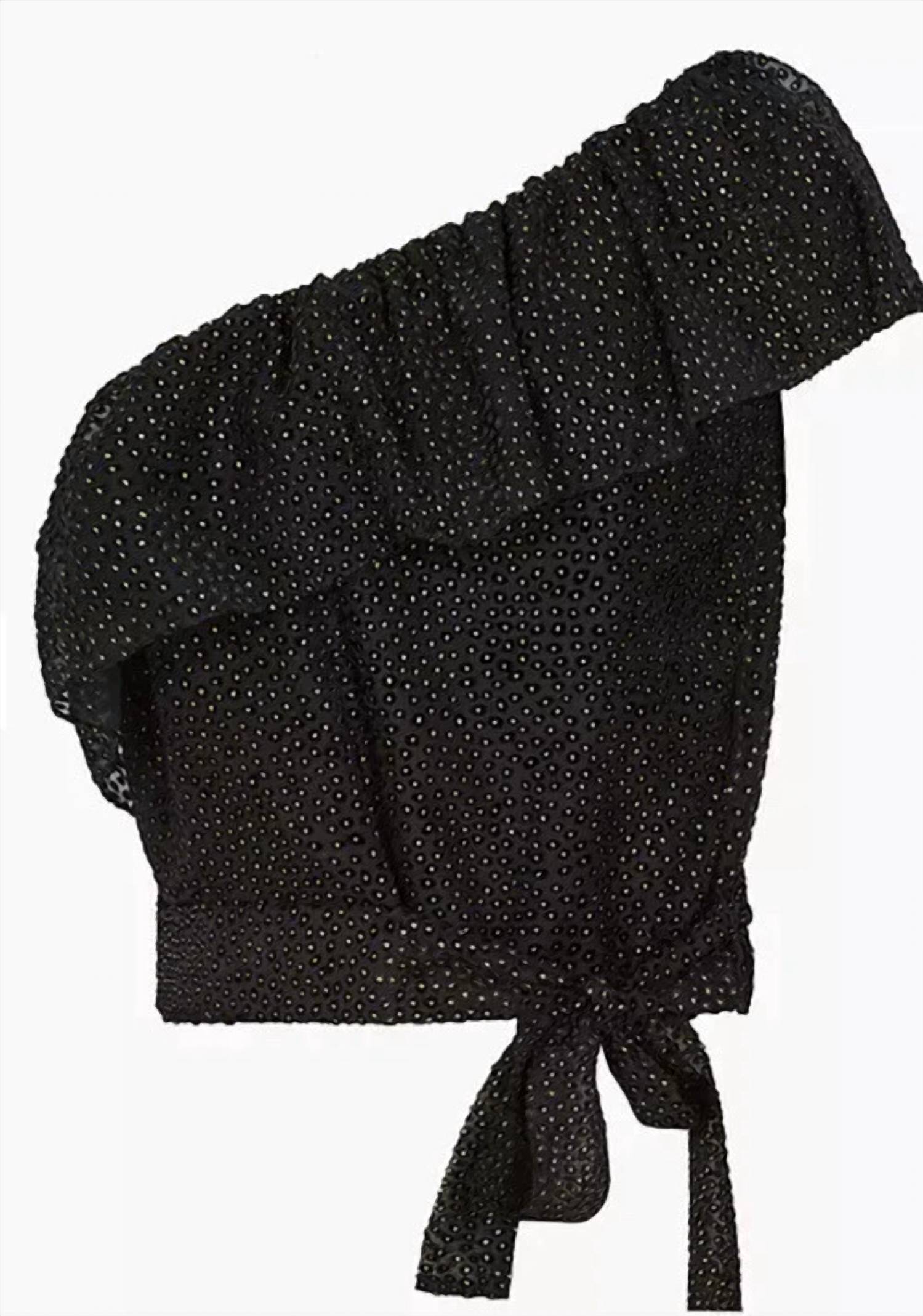 Reiss - Nora Metallic Spot Asymmetric Neck Tie Detail Top