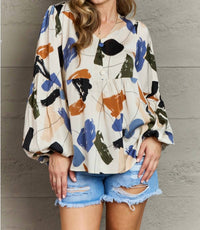 Hailey & Co - Wishful Thinking Multi Colored Printed Blouse