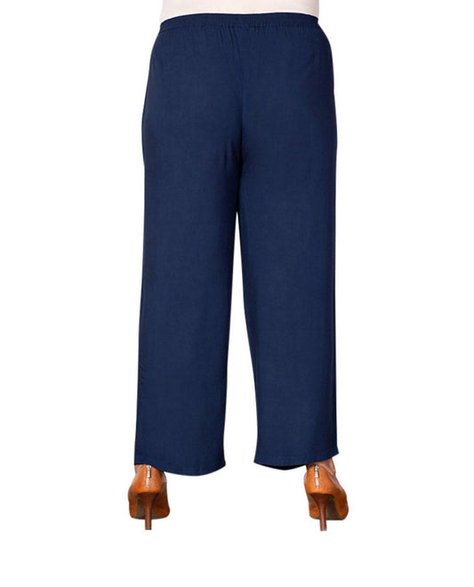 On The Plus Side - Essential Wide Leg Rayon Pants - Plus