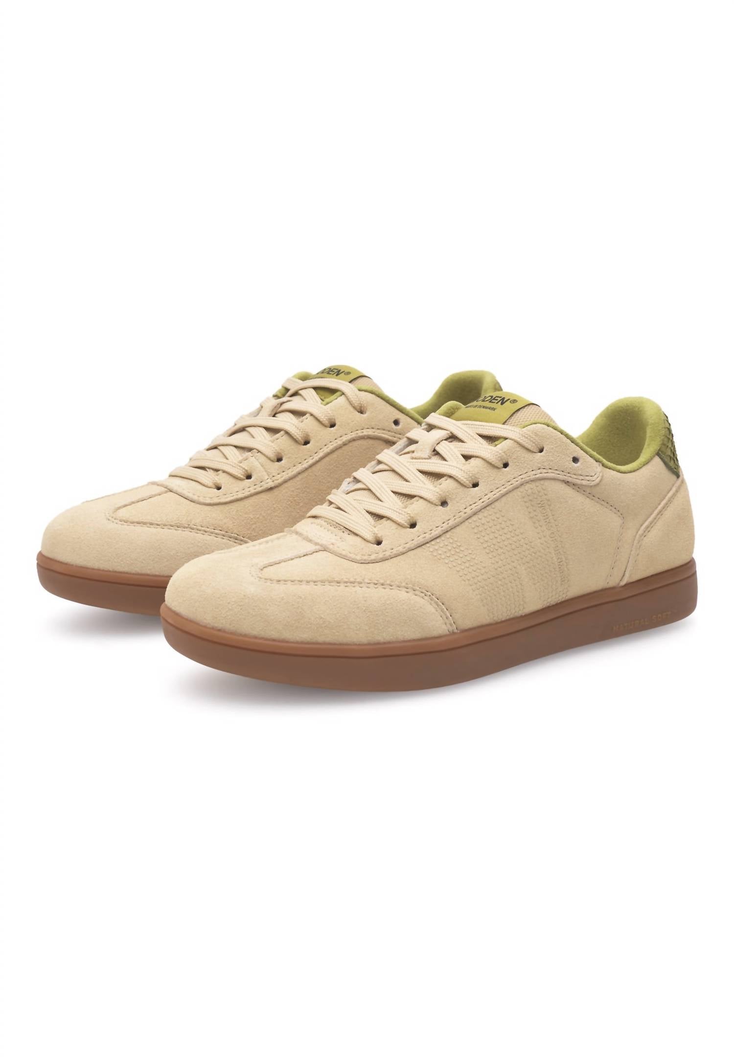 Woden Women's Bjork T-toe Sneaker in desert - women's sneaker - detail view