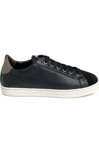 AGL Women's Velvet And Metallic Sneaker in black - women's sneaker