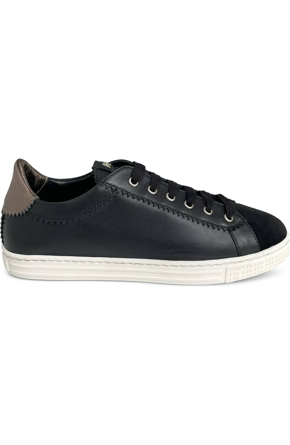 AGL Women's Velvet And Metallic Sneaker in black - women's sneaker
