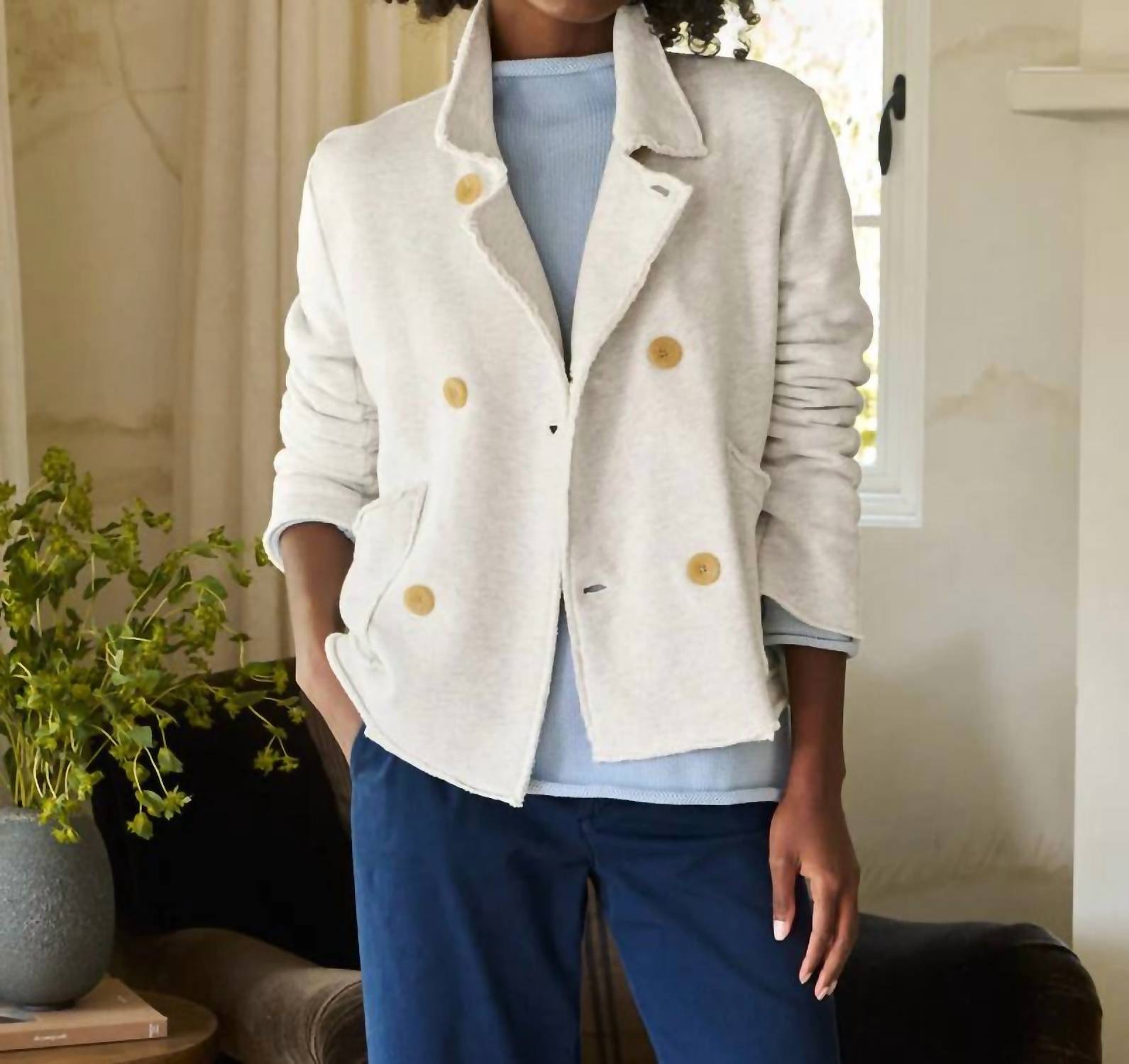 Frank & Eileen - Mini Belfast Crop Fleece Peacoat