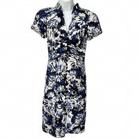 Theia - Women's Button Front Mandarin Collar Sheath Dress