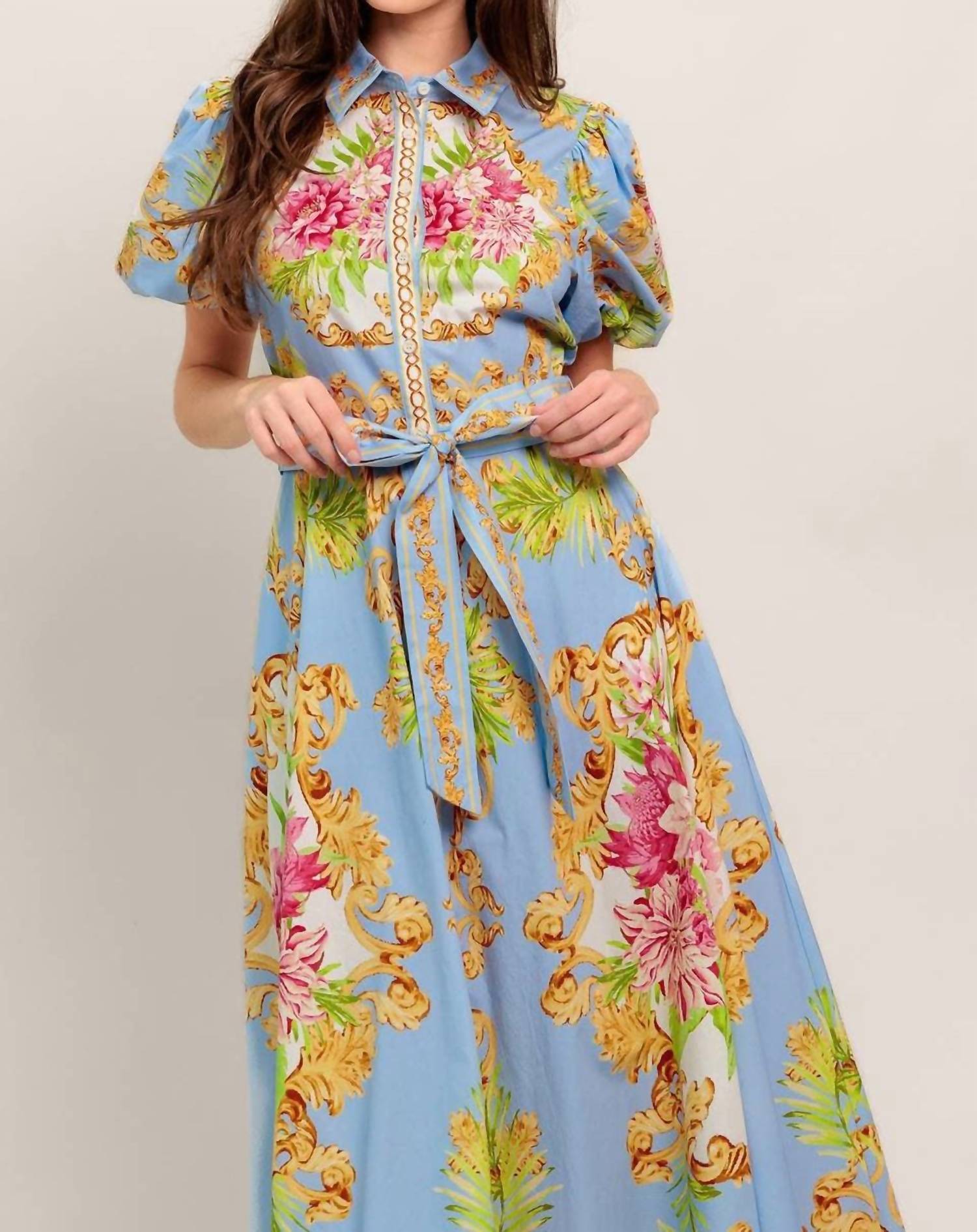 Flying Tomato - Versailles Garden Midi Dress