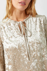 Mystree - Prosecco Smocked Velvet Blouse