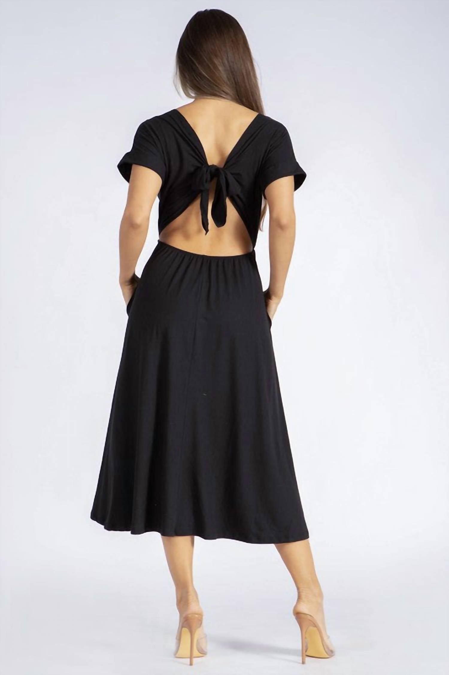 Trendsi - Backless Knot Straps Dress
