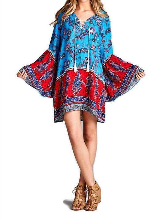 Velzera - Paisley Bell Sleeve Dress