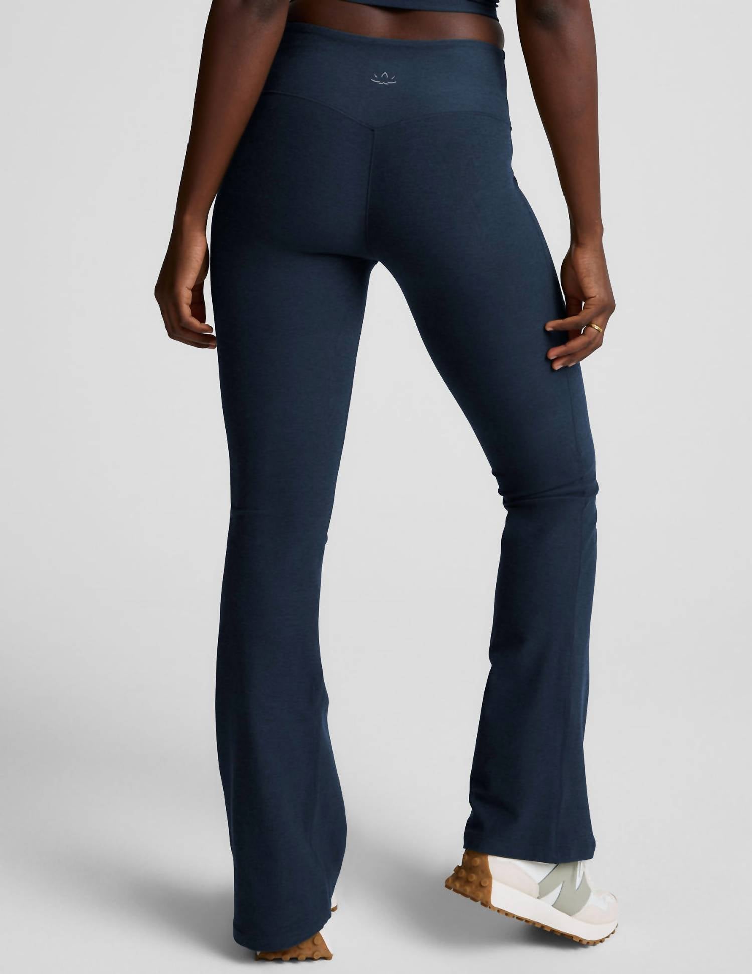 BEYOND YOGA Spacedye Bootcut Pant in navy - women's pants - detail view