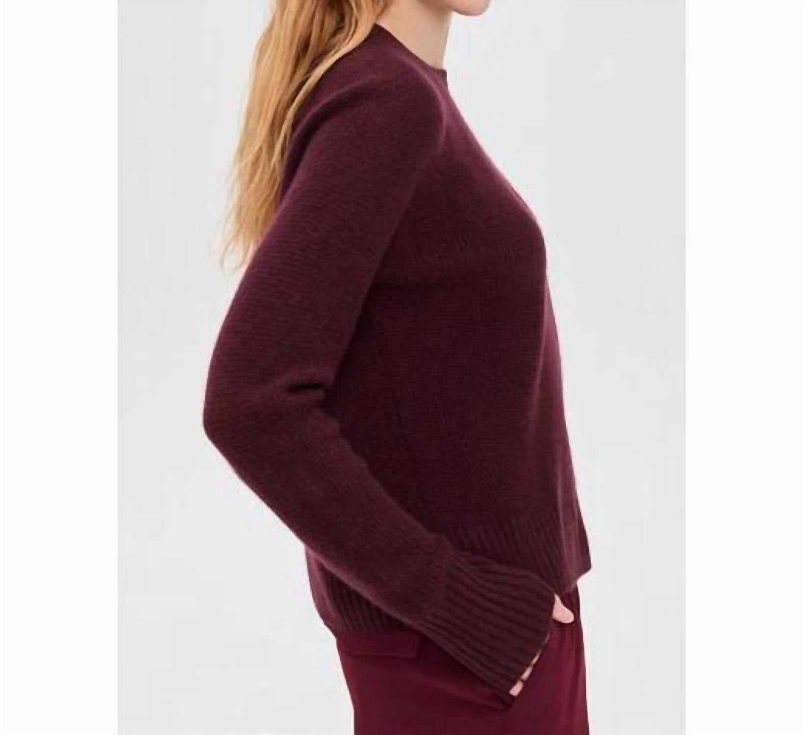 White + Warren - Cashmere Rib Trim Crewneck Top