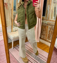 Very J - Mock Neck Casual Zigzag Quilted Puffer Vest