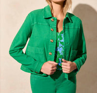 Tribal - Button Front Jacket With Horn Buttons