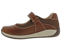DREW Women's Trust Shoe in camel leather - women's flats - detail view