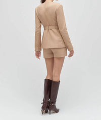 Favorite Daughter Christy Belted Stretch Twill Jacket in oatmeal - women's jacket - view 4