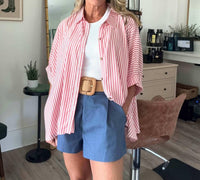 Zenana - Sutton Stripe Button Down Shirt