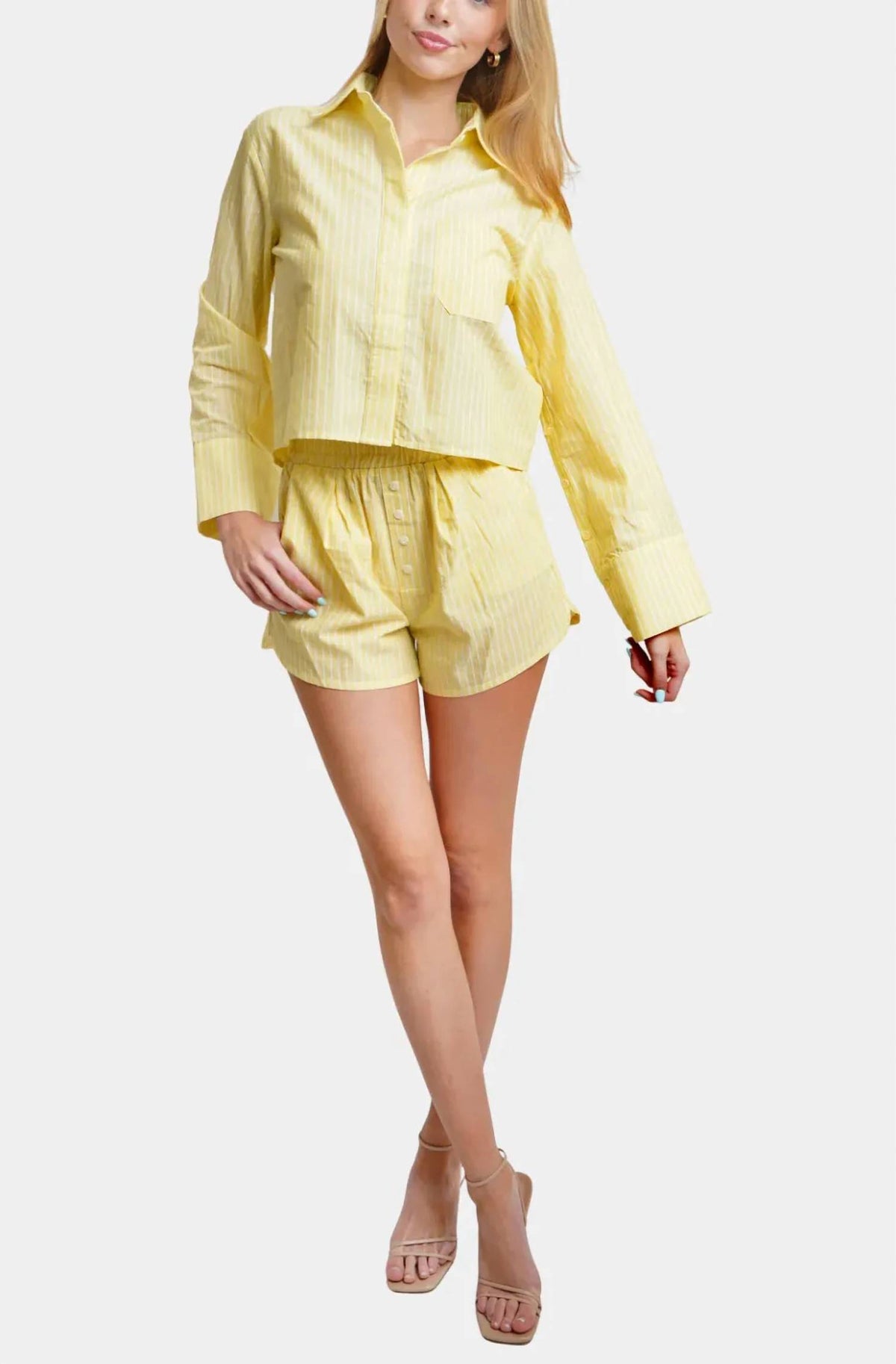 Bobi - Kyle Crop Button Up Shirt