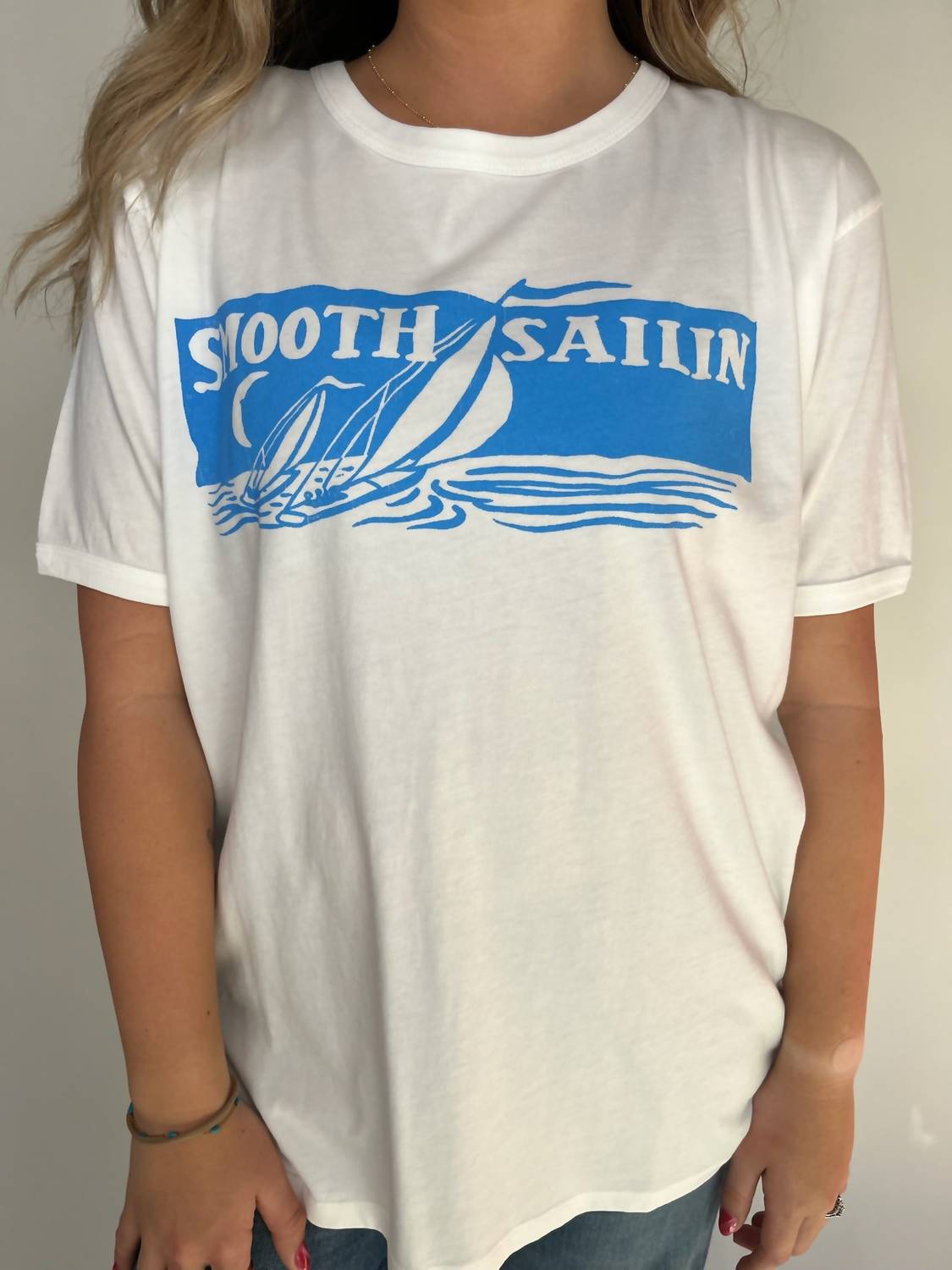 DAYDREAMER Smooth Sailin Ringer Tee in vintage white - women's t-shirt - view 4