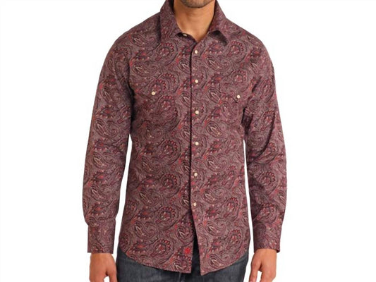Rock & Roll Denim - Paisley Printed Long Sleeve Snap Shirt