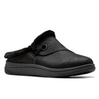 Clarks Women's Breeze Myth Clogs in black - women's shoe - detail view