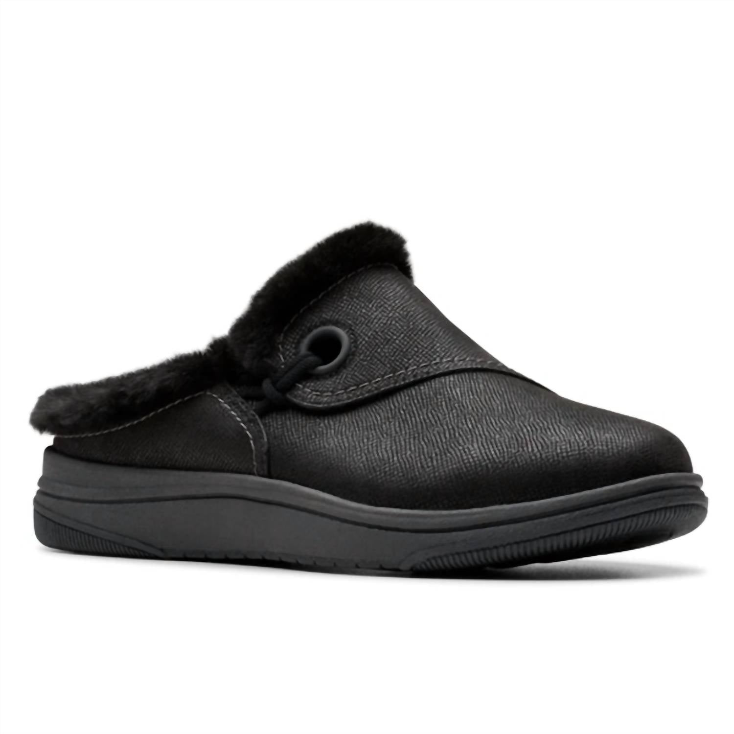 Clarks Women's Breeze Myth Clogs in black - women's shoe - detail view