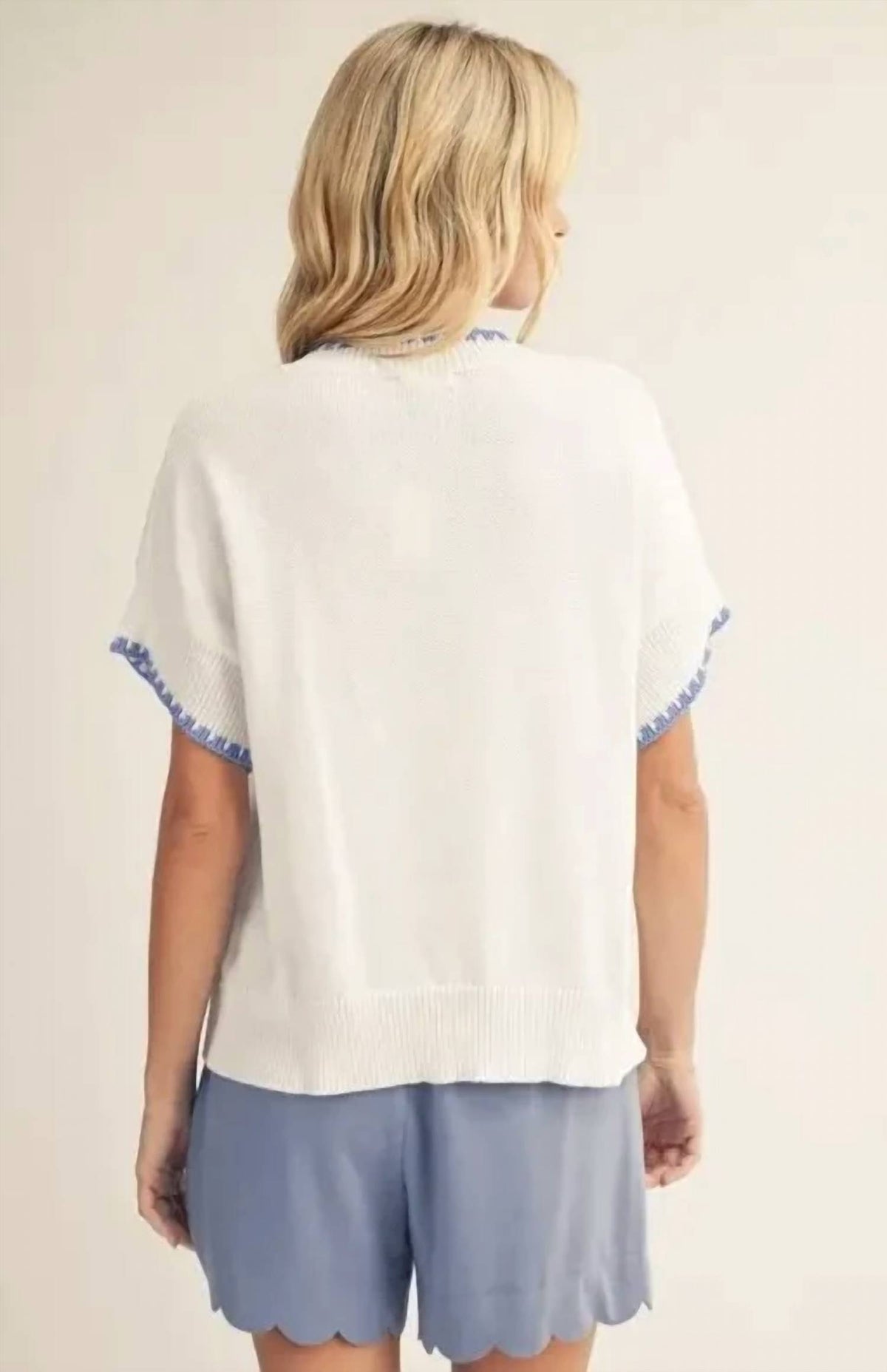 Style Usa - Shell Patterned Sweater Top