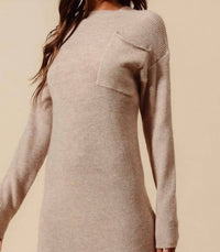 So Me - Coco Ribbed Sweater Dress With Pockets