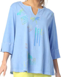 Jess & Jane - Sky High Pigment Dyed Cotton Jersey Top
