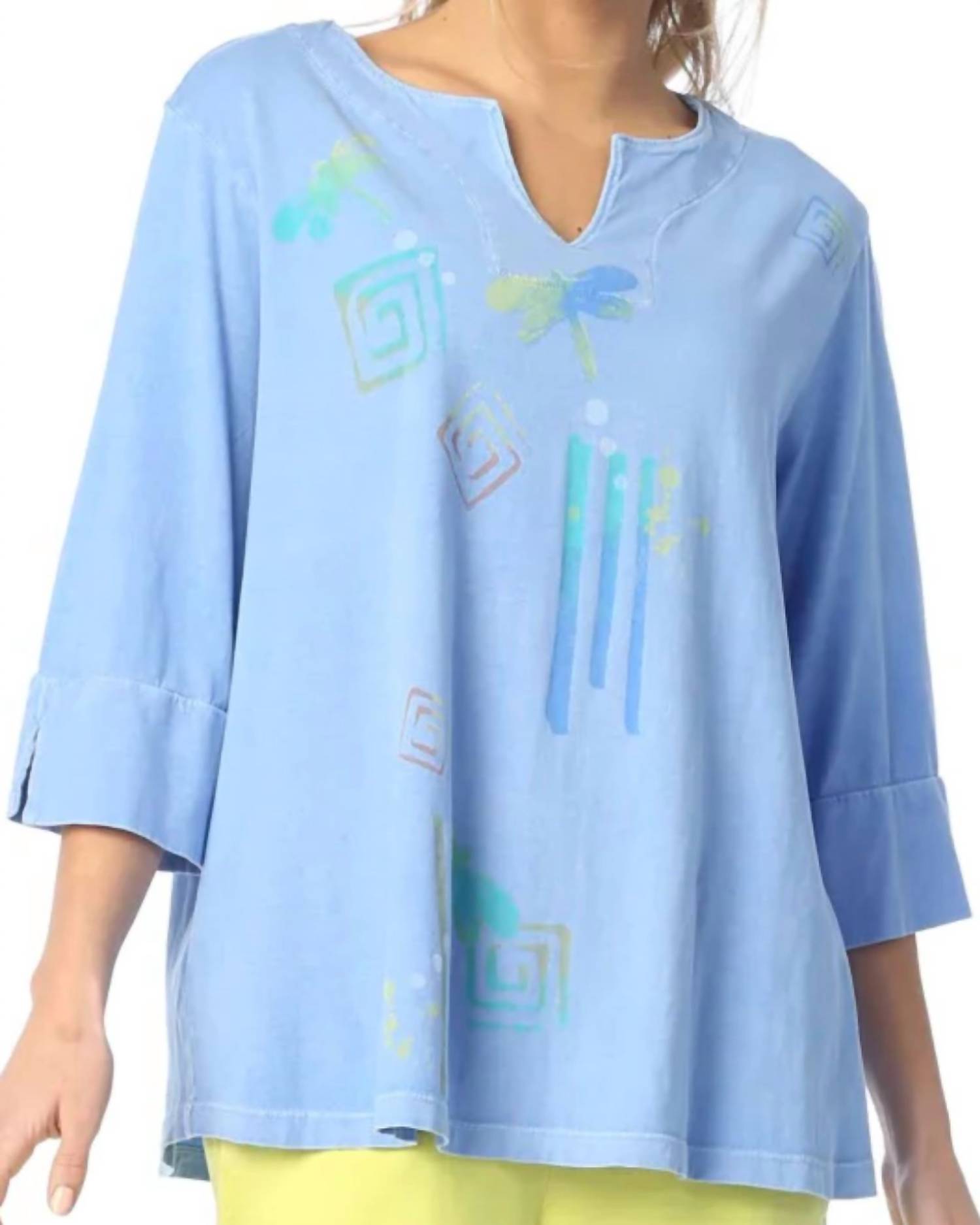 Jess & Jane - Sky High Pigment Dyed Cotton Jersey Top