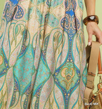 Umgee - Printed Pull-On Skirt Pants