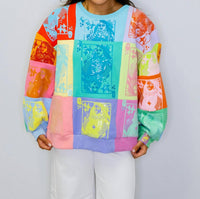 Queen Of Sparkles - Colorblock Card Logo Sweatshirt