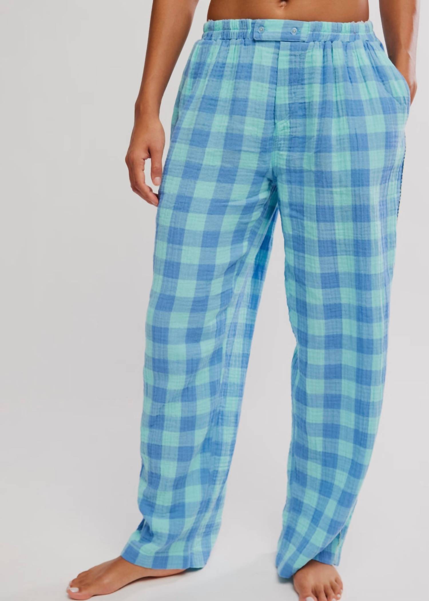 Free People Be Mine Pants in blissful blue combo - women's pants