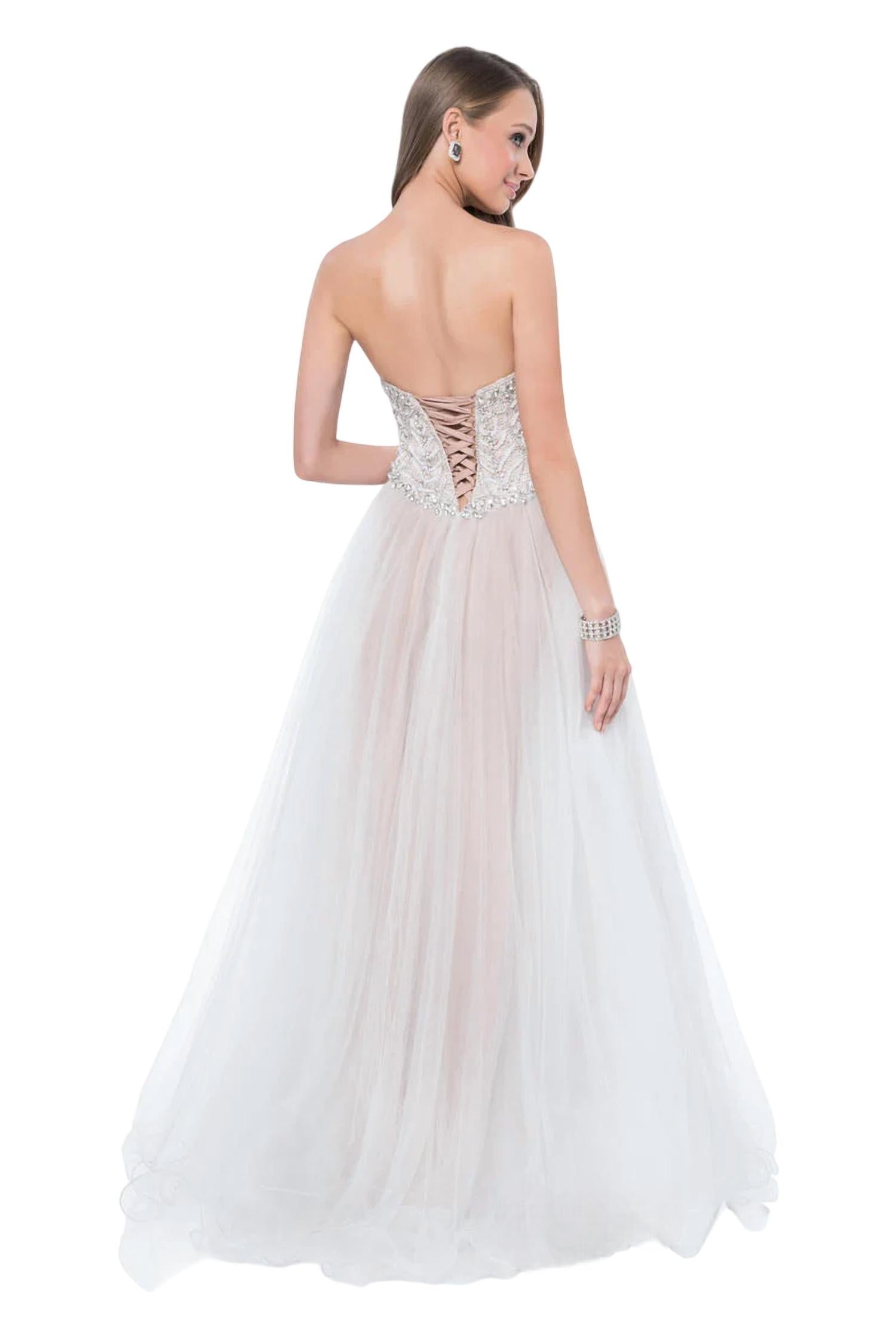Terani Couture - Strapless Sweetheart Crystal Embellished Prom Dress