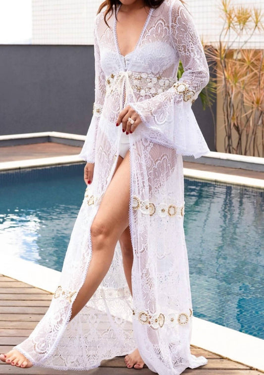 Amitee - Chantilly Laces Cover-up Dress