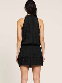 current air Cara Sleeveless Pleated Dress in black - women's dress - alternate view