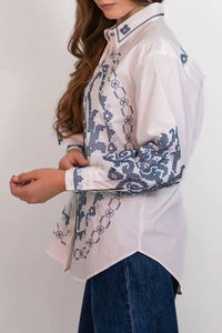 ALEMAIS Hazel Relaxed Shirt in white - women's shirt - alternate view