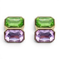 Michael Nash Jewelry - Women's Clara Amethyst Double Stone Clip Earrings