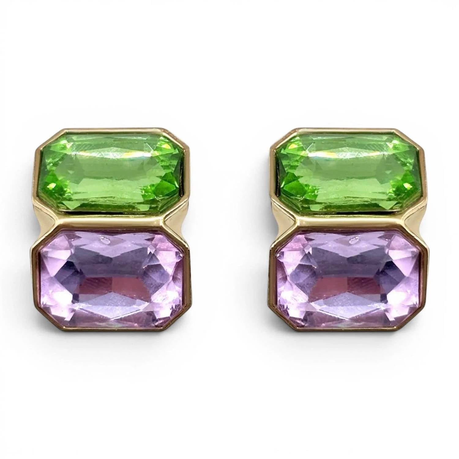 Michael Nash Jewelry - Women's Clara Amethyst Double Stone Clip Earrings