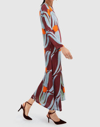 Oliphant - Long Sleeve Shift Maxi Dress