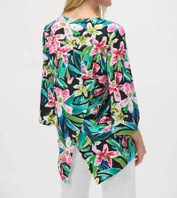 Joseph Ribkoff - Bold Print Silky Knit 3/4 Flared Sleeve Tunic Top