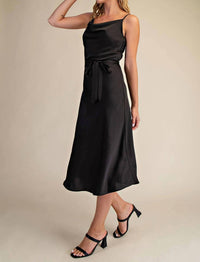 Glam - Lucille Draped Neck Midi Dress