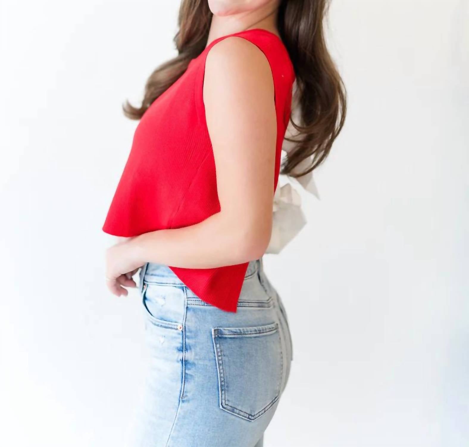 Cloud Ten - Back Bow Tie Sleeveless Top