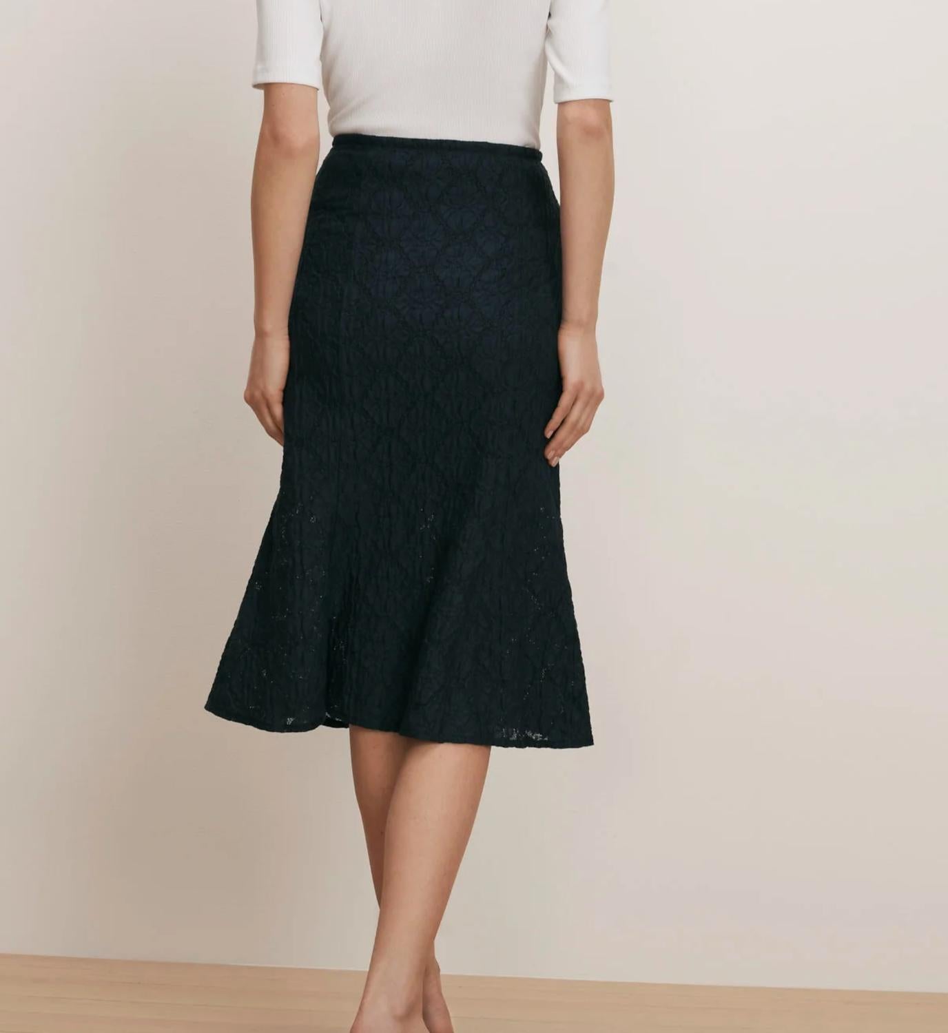 Veronica Beard Massimo Skirt in navy - women's skirt - alternate view