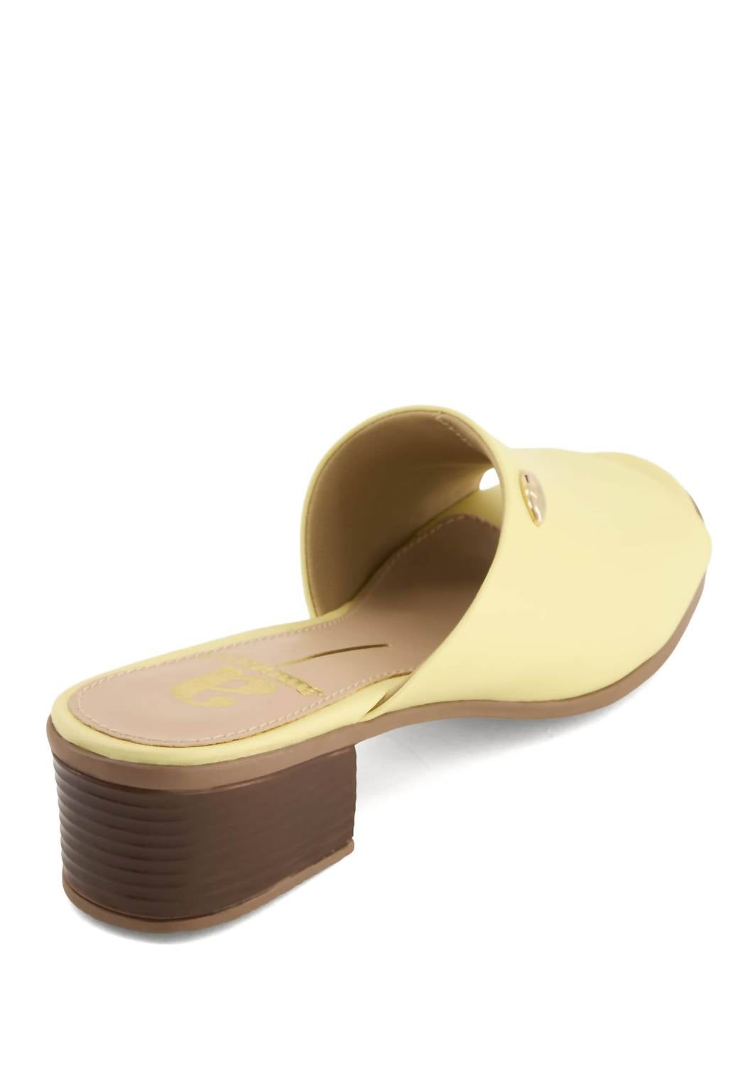 Andrea Women's Comfort Slip On Sandal in yellow - women's sandal - detail view