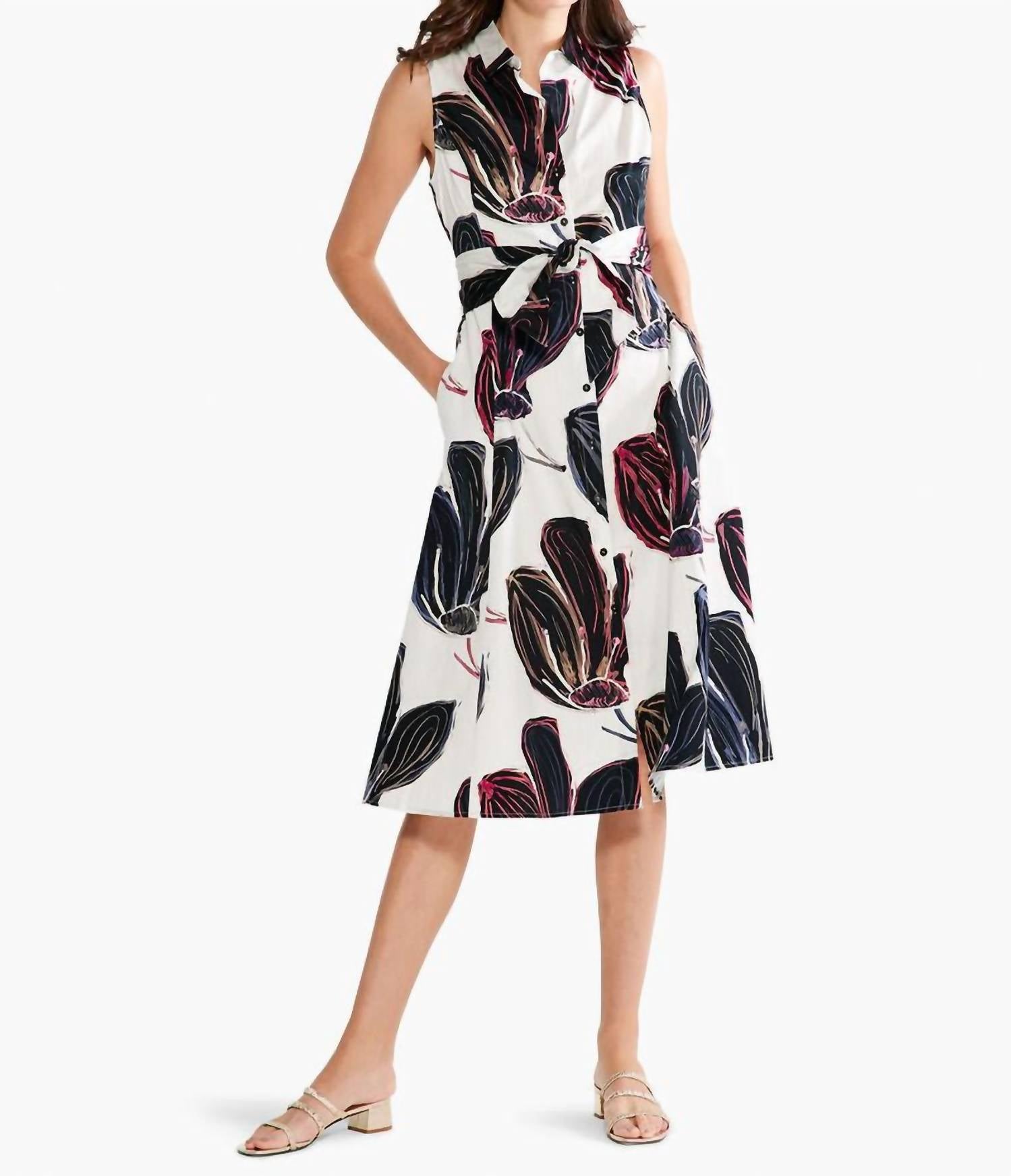 Nic + Zoe - Sydney Stamped Flowers Shirt Dress